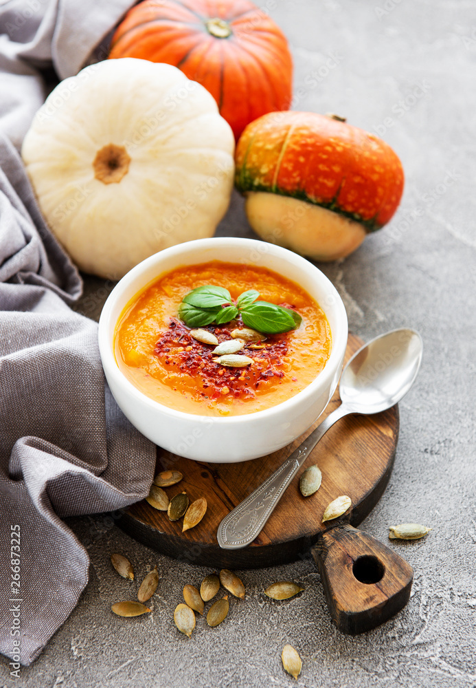 Bowl of pumpkin soup Bowl of pumpkin soup