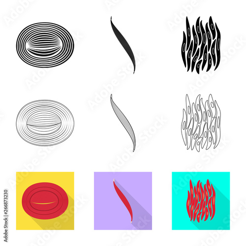 Vector illustration of fiber and muscular logo. Collection of fiber and body  stock vector illustration.