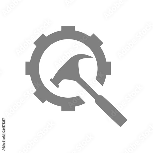 Claw hammer, settings, watch kit, hammer icon