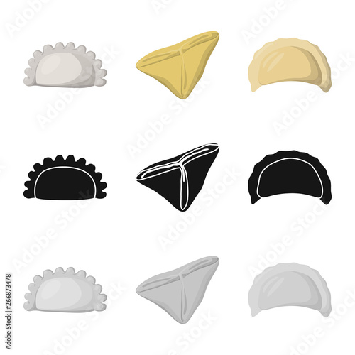 Vector design of products  and cooking icon. Set of products  and appetizer stock vector illustration.