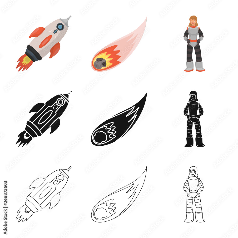 Fototapeta premium Vector design of astronomy and technology sign. Set of astronomy and sky stock symbol for web.