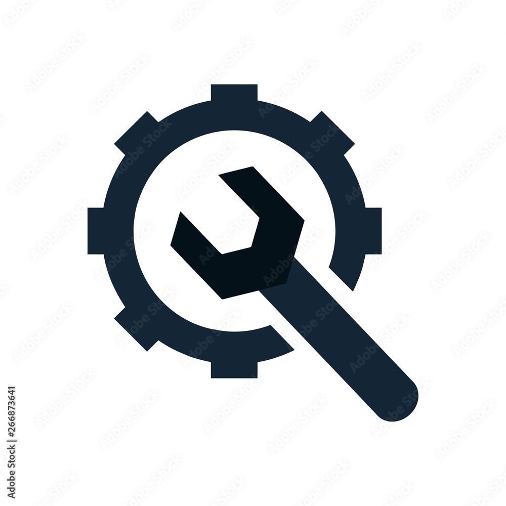 wrench with gear, wrench with hand , service tool , work tool icon wrench with gear, wrench with hand , service tool , work tool icon
