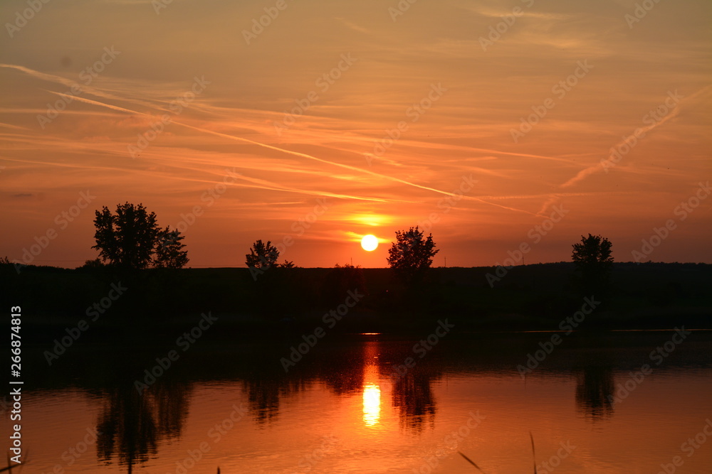 sunset on Lake Palotas Hungary