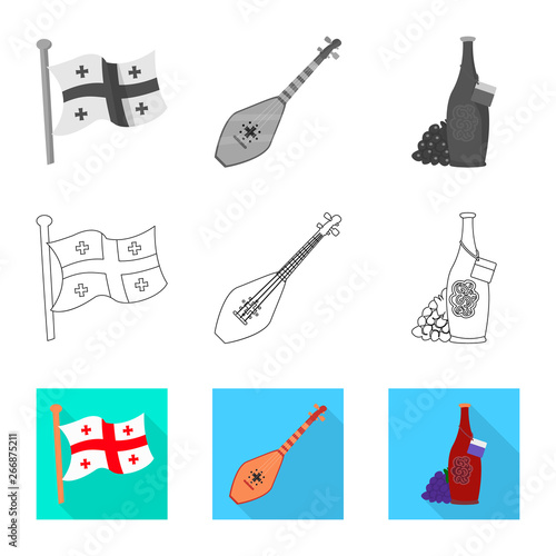 Vector design of culture and sightseeing sign. Set of culture and originality stock symbol for web.