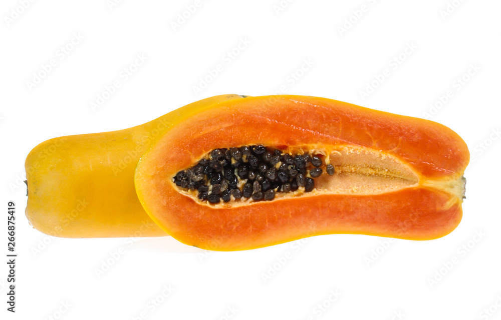 papaya isolated on a white background papaya isolated on a white background