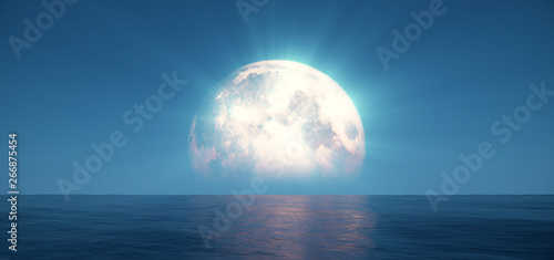 full moon at night abstract