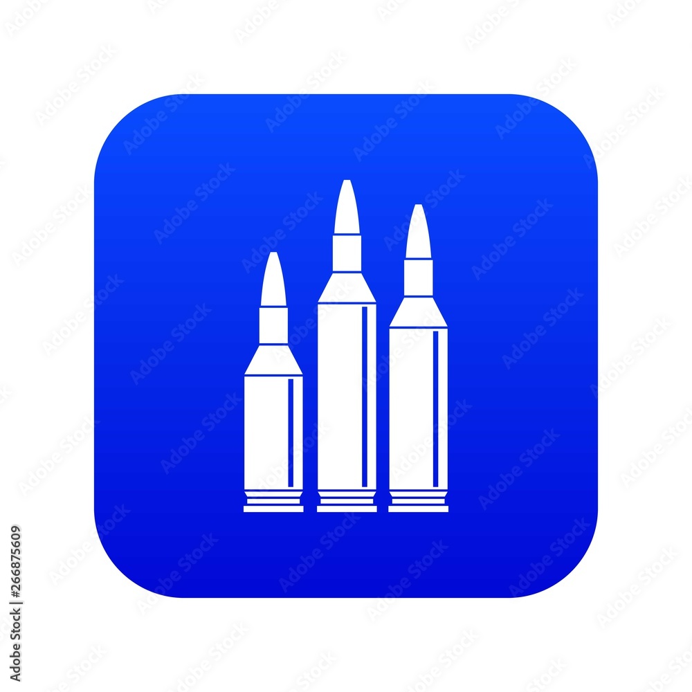 Bullet ammunition icon digital blue for any design isolated on white vector illustration Bullet ammunition icon digital blue for any design isolated on white vector illustration