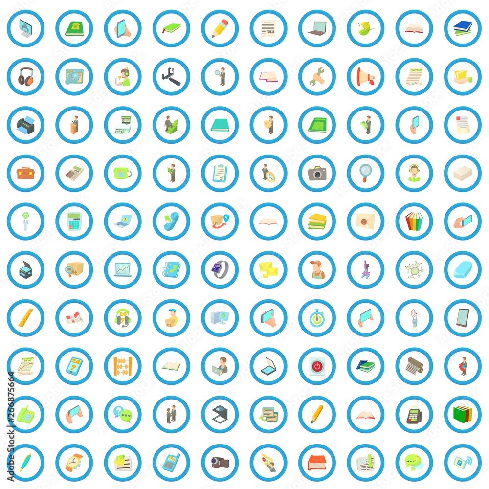 100 work space icons set in cartoon style for any design vector illustration 100 work space icons set in cartoon style for any design vector illustration