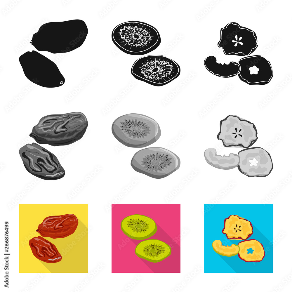 Vector design of food and raw logo. Collection of food and nature stock vector illustration. Vector design of food and raw logo. Collection of food and nature stock vector illustration.