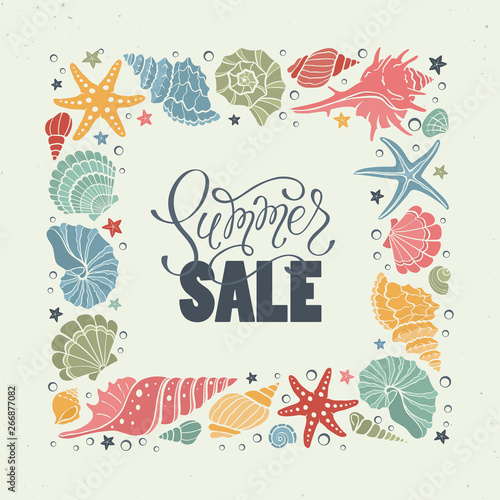 sea shells summer sale illustration
