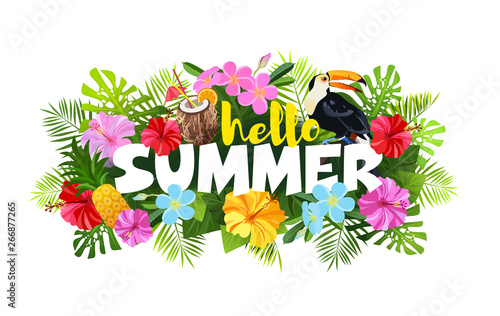 Hello Summer composition vector illustration