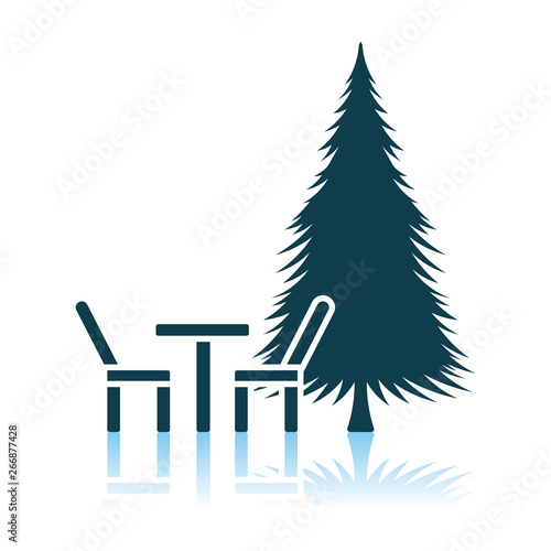Park Seat And Pine Tree Icon