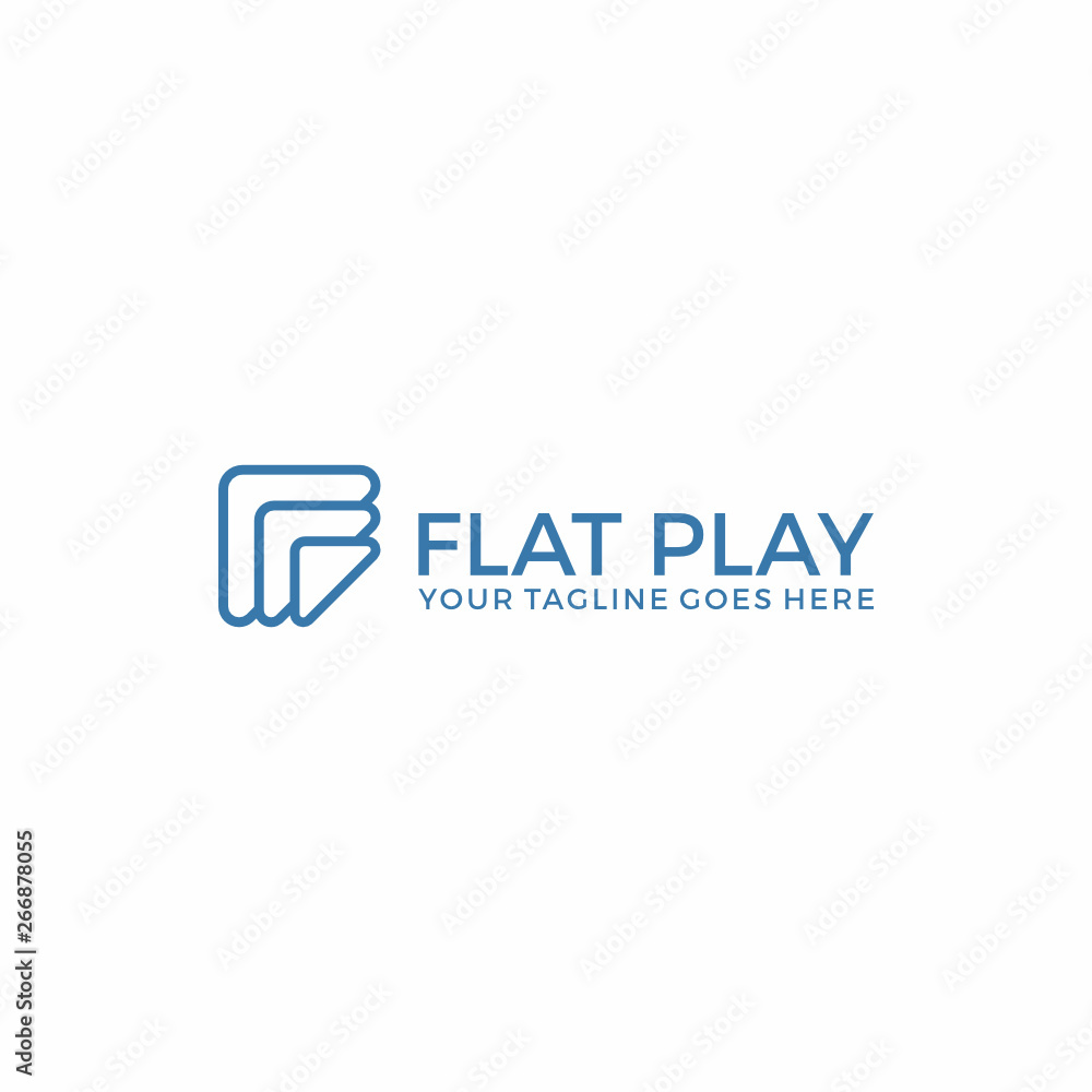 Geometric Play Button Logo Design Inspiration custom logo design vector Geometric Play Button Logo Design Inspiration custom logo design vector