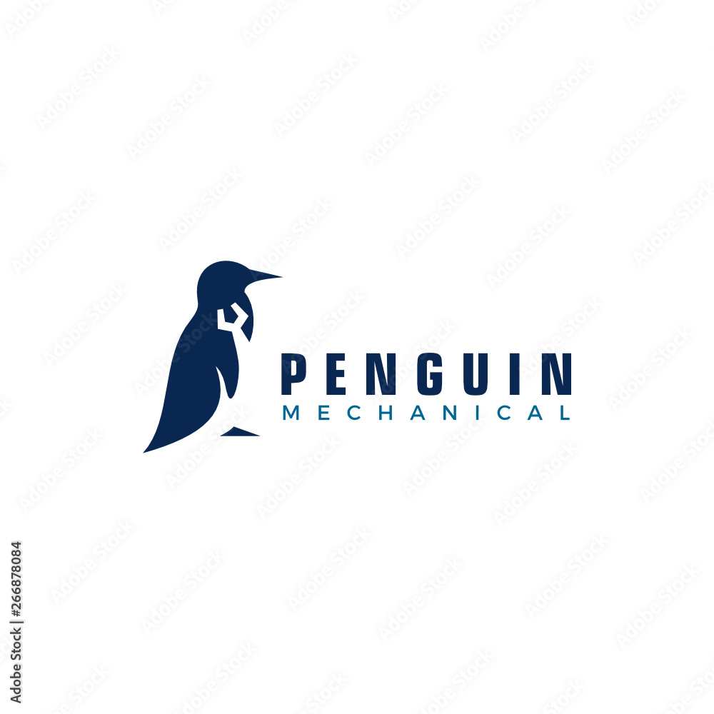 Obraz premium animal Penguin bird Mechanical Logo Design Inspiration custom logo design vector