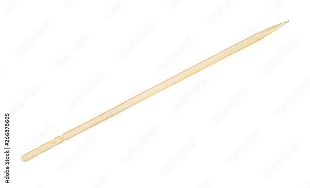 carved birch wood toothpick isolated on white carved birch wood toothpick isolated on white