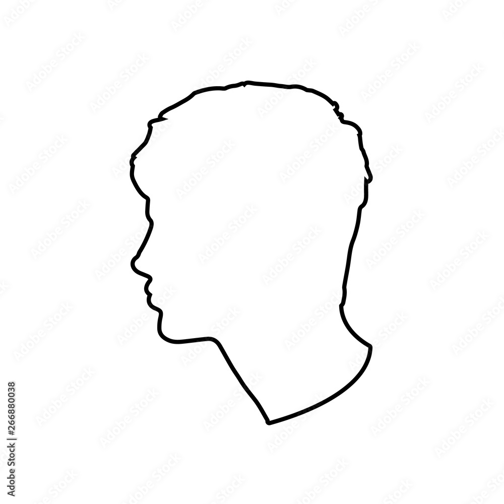 silhouette of a male head. vector illustration