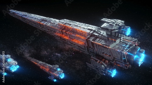 Billede på lærred huge space battleships