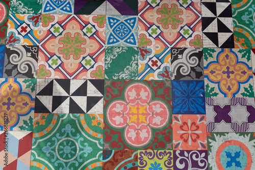 Traditional ornate portuguese decorative tiles azulejos vintage tile texture