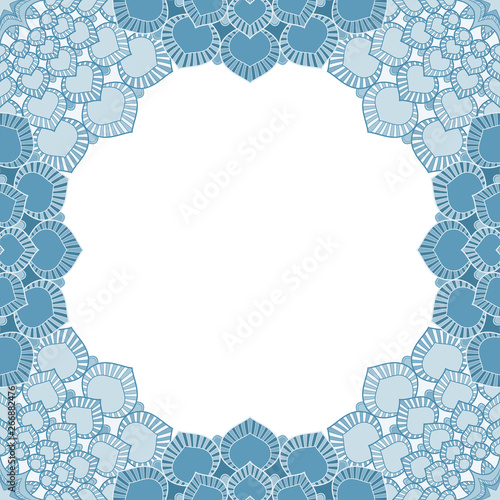Abstract floral decorative frame for greeting card or invitation in ethnic style