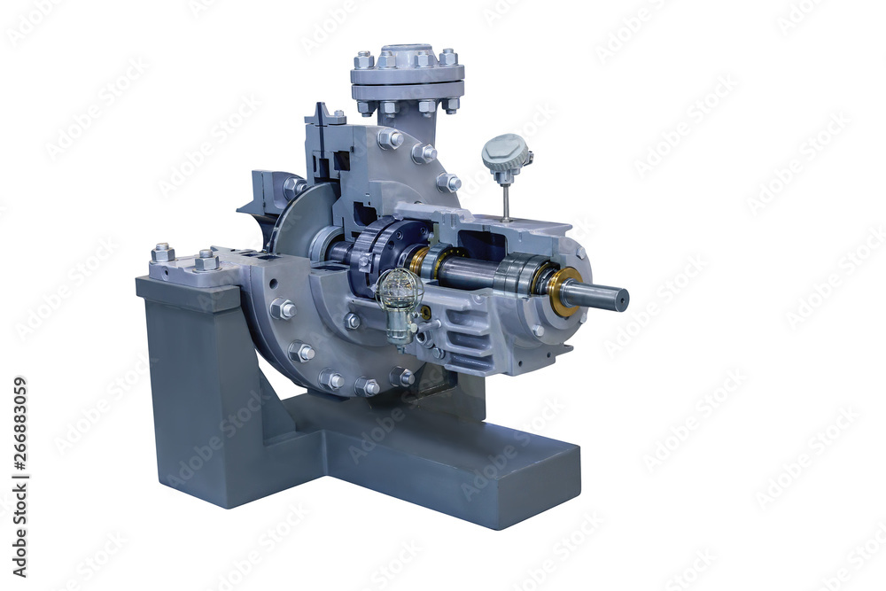 modern pump for liquefied gas close-up. Cross-section of the pump. modern pump for liquefied gas close-up. Cross-section of the pump.