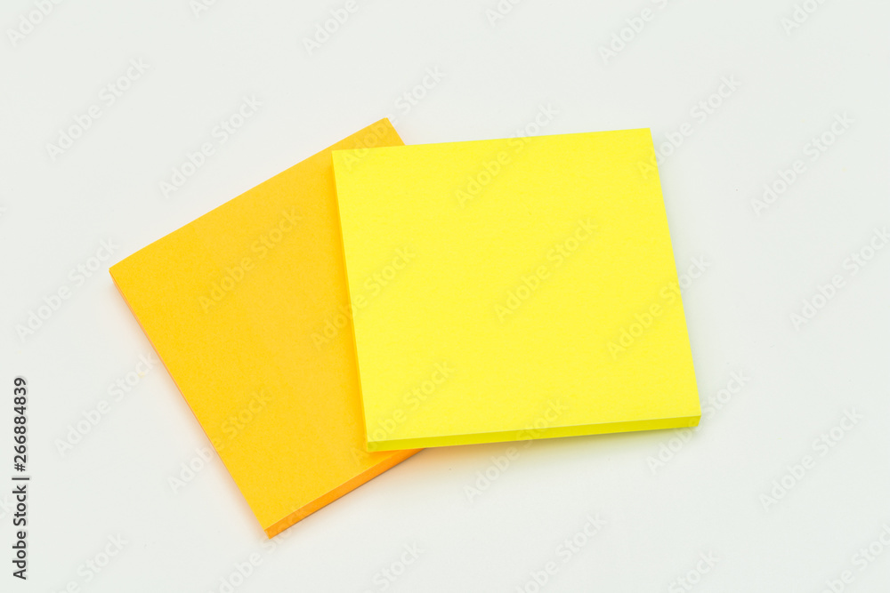 set of colour  paper stick note on a white background