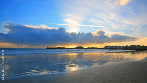sunset at Porthcawl beach photo