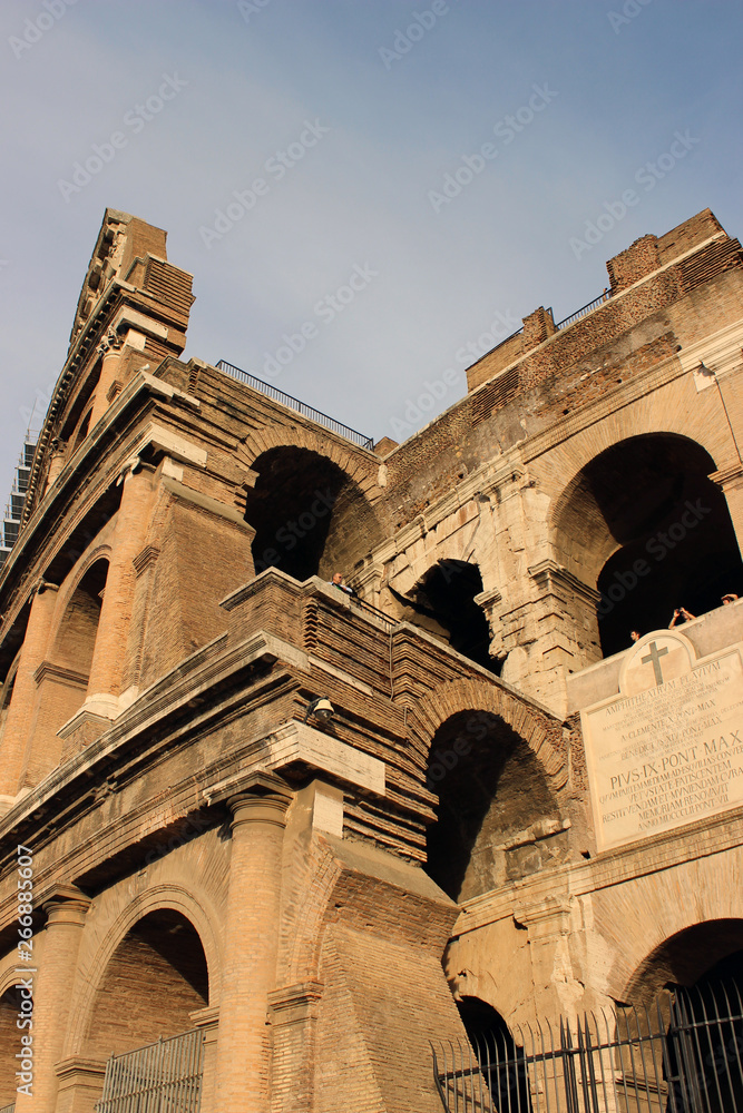 exterior of the Roman Colosseum in Italy