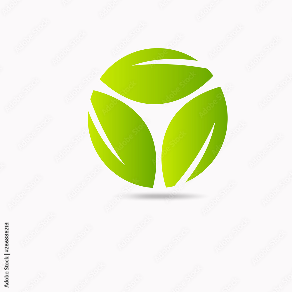 Eco icon green leaf vector illustration isolated