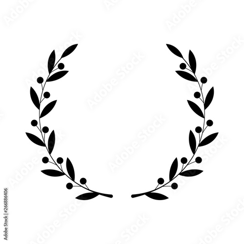 Greek laurel or olive winner award wreath or leaf frame vector isolated on white .