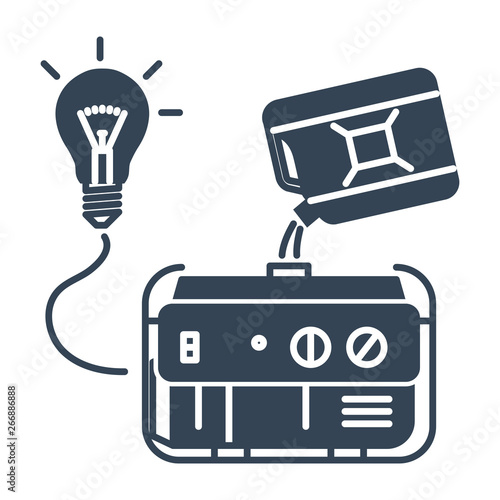 black icon gasoline, diesel electric power generator