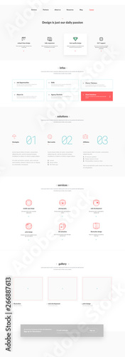 Website template with concept icons