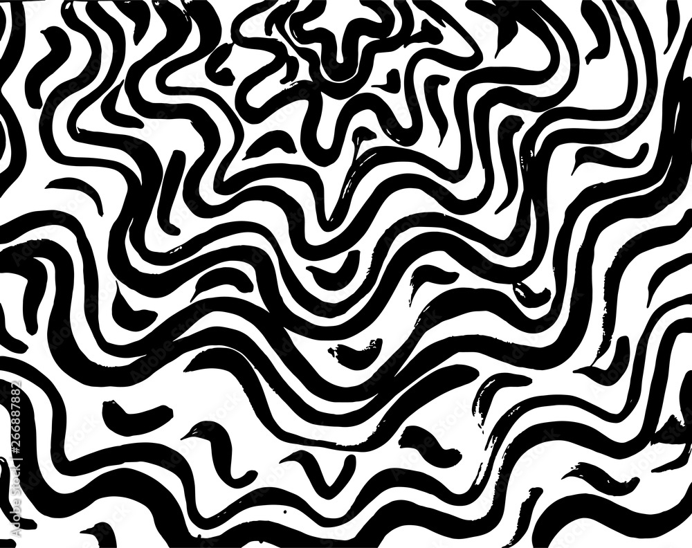 Brush grunge pattern. White and black vector.