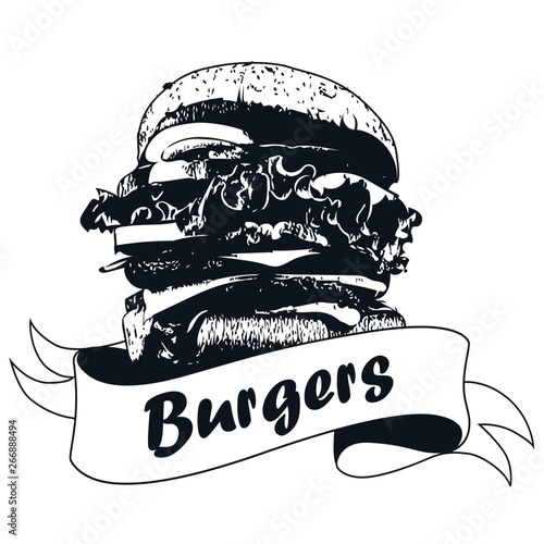 Illustration hamburger vecteur avec titre