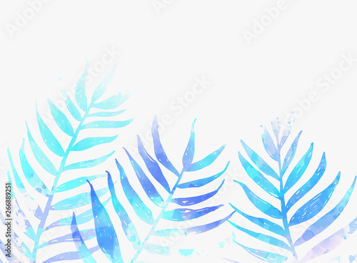 Tropical abstract background with palm leaves