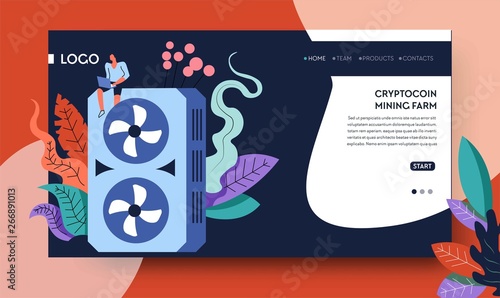 Cryptocoin mining farm web page template online business