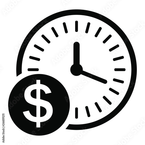 Business and finance management icon. Time is money illustration. Financial strategy business concept.