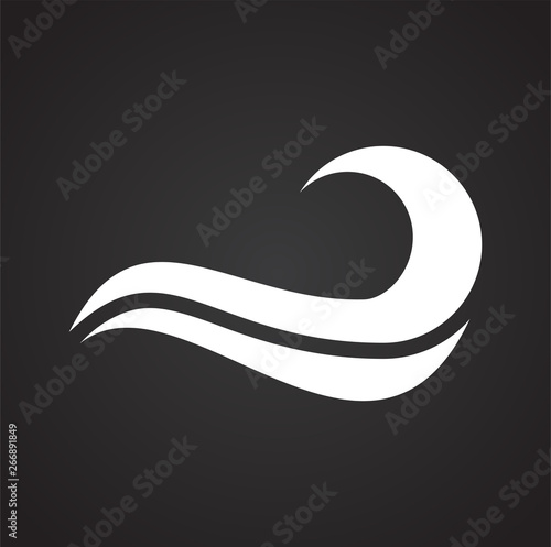 Waves icon on background for graphic and web design. Simple vector sign. Internet concept symbol for website button or mobile app.