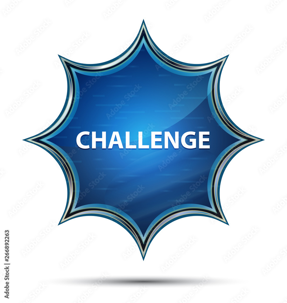 Challenge magical glassy sunburst blue button Challenge magical glassy sunburst blue button