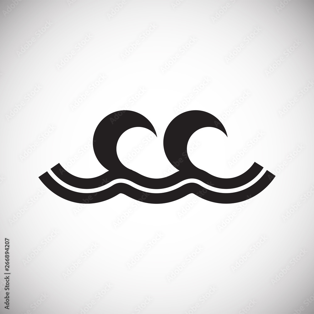 Waves icon on background for graphic and web design. Simple vector sign. Internet concept symbol for website button or mobile app.