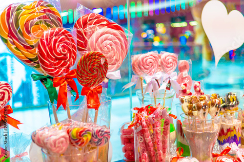 Canvas Print colorful caramel candies in the store