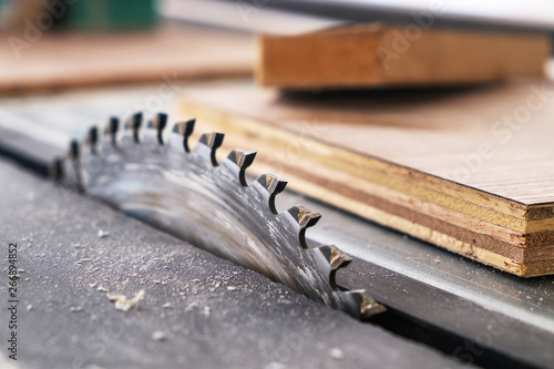 Canvastavla Circular Saw Blade on the Table Saw After Work