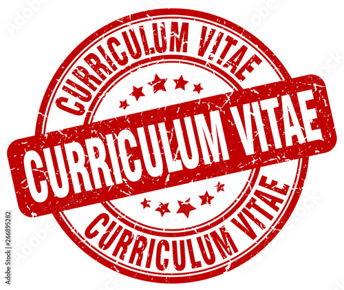 curriculum vitae red grunge stamp