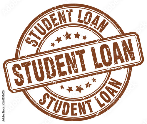 student loan brown grunge round vintage rubber stamp