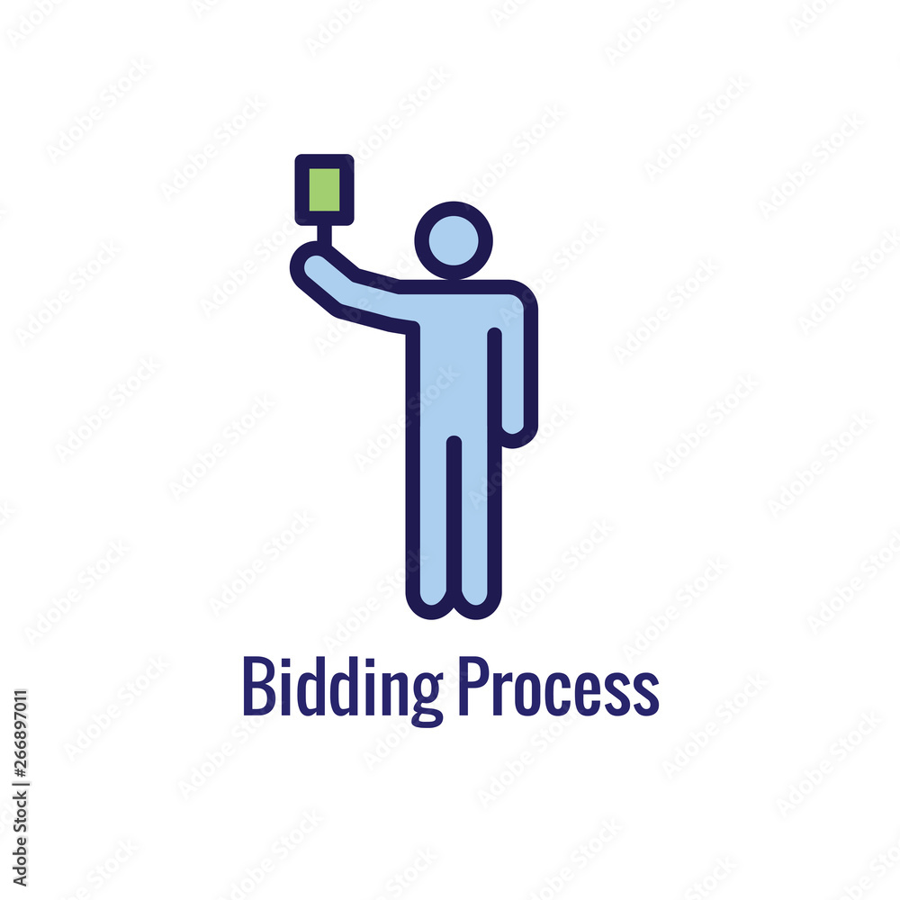 New Business Process Icon | Bidding procedure phase New Business Process Icon | Bidding procedure phase