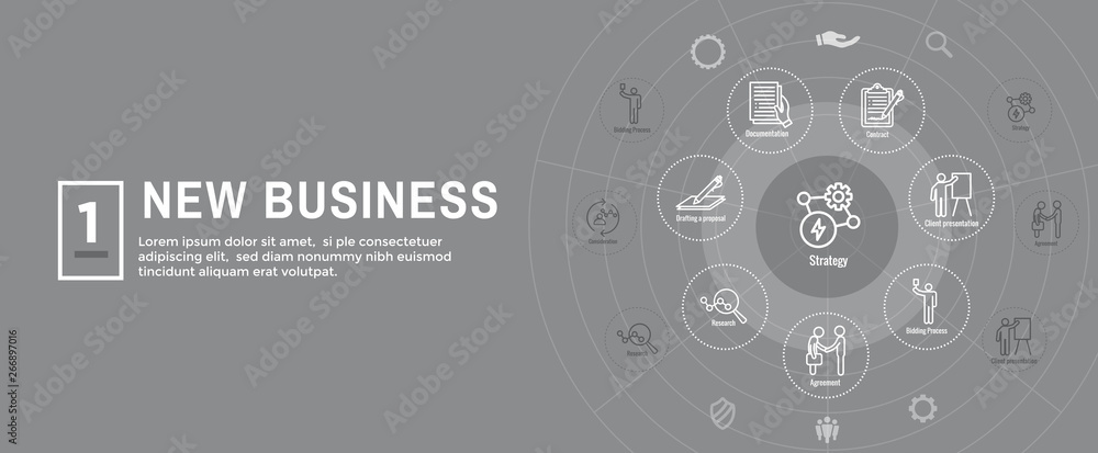 New Business Process Web Header Banner / Icon Set New Business Process Web Header Banner / Icon Set