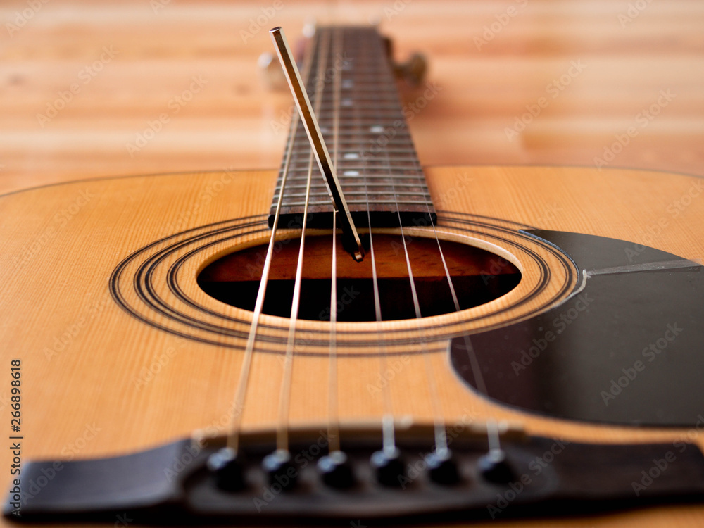 Foto Stock Acoustic Guitar Truss Rod Adjustment,Guitar Neck Settings,Guitar  Neck Relief | Adobe Stock