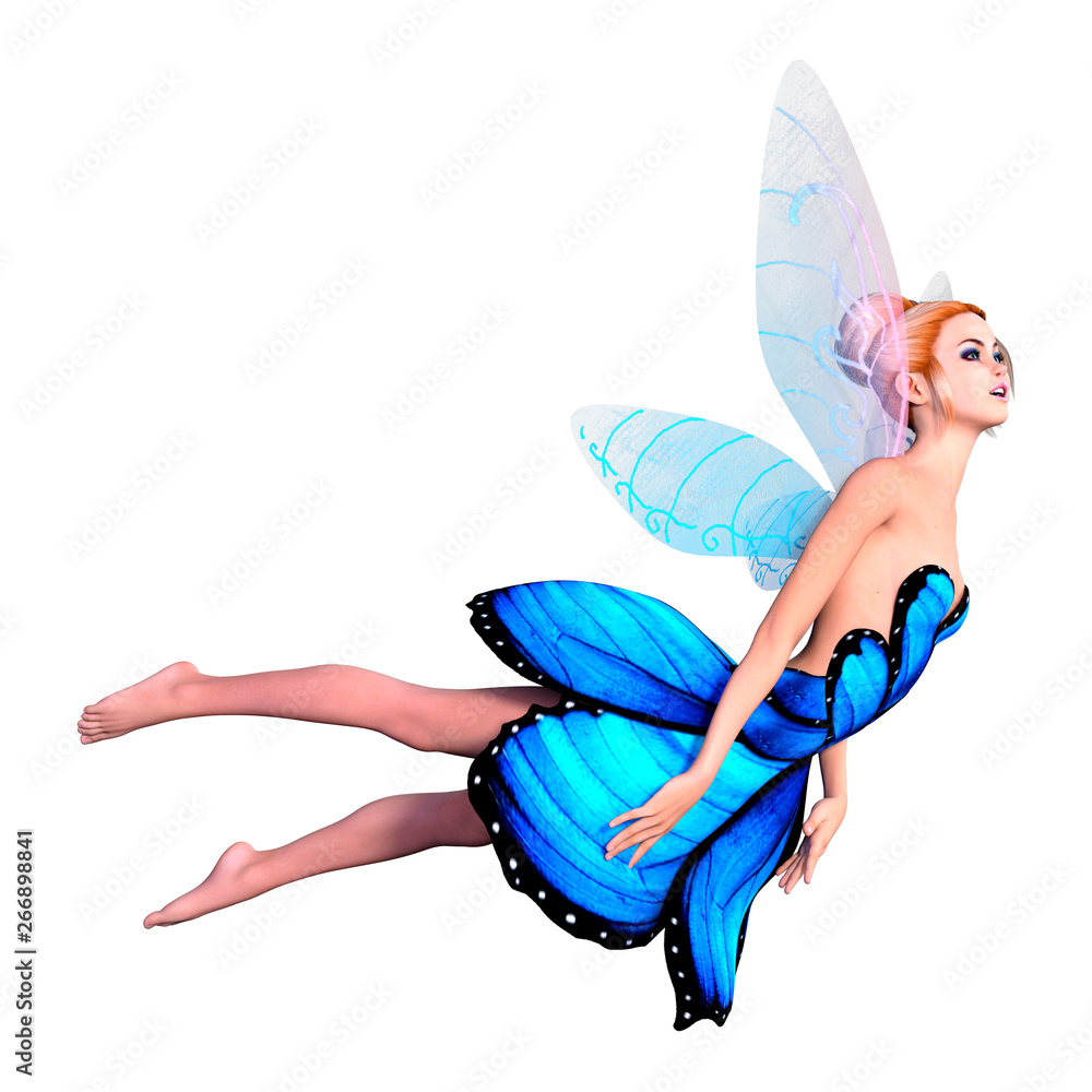 Fototapeta premium Renderowanie 3D Fantasy Fairy na białym tle