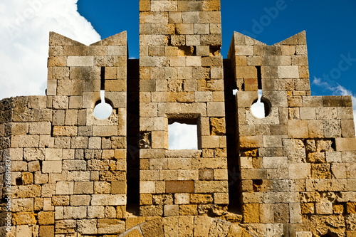 Muralla medieval, Ciudad de Rodas, Isla de Rodas, Dodecaneso, Grecia, Mar Mediterráneo photo