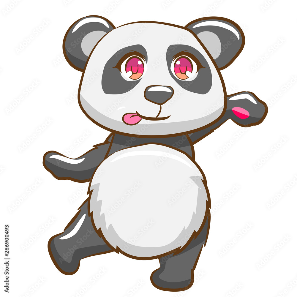 Naklejka premium panda wektor kreskówka clipart
