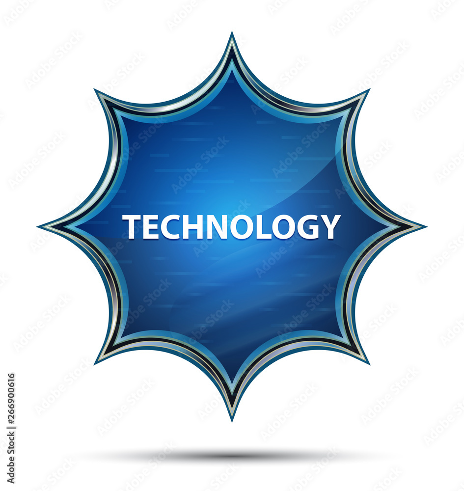Technology magical glassy sunburst blue button Technology magical glassy sunburst blue button